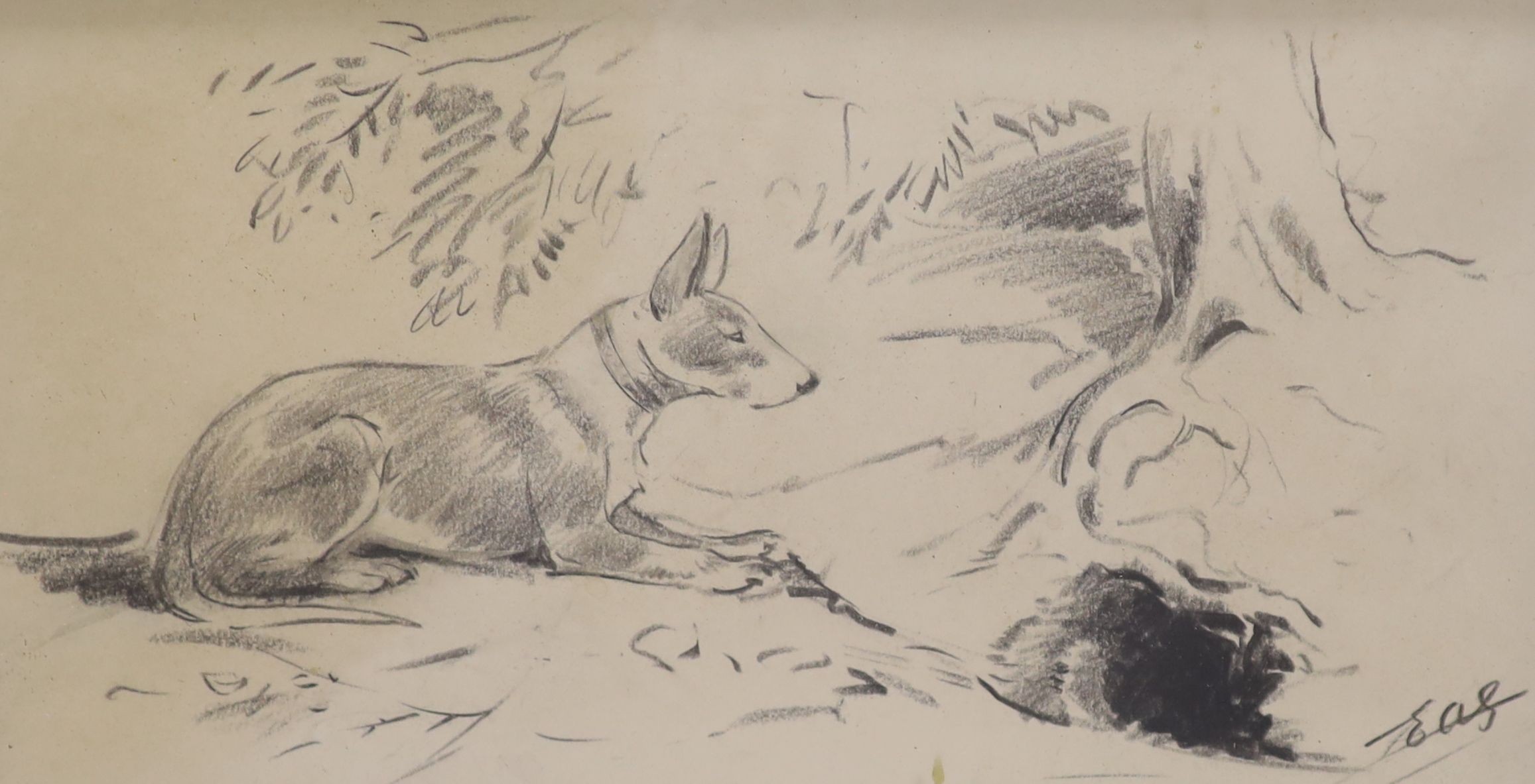 Eileen Alice Soper (1905-1990), two original pencil illustrations for the book ‘Bully and the Badger’ by Wickham Malins, initialled, 9 x 16.5cm, sold with a copy of the book